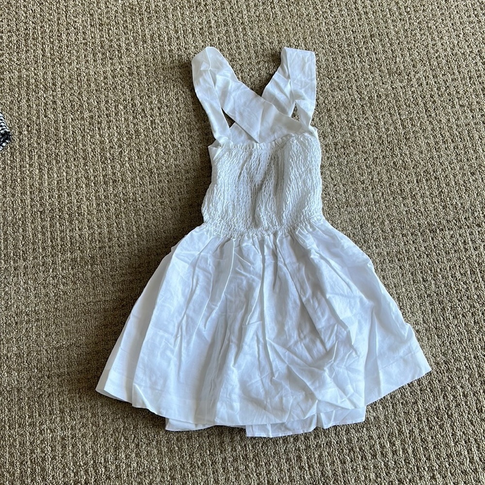 Peppermayo White Mini Sundress with Cross Back Straps